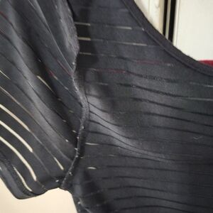 BONGO Black Sheer Striped Blouse